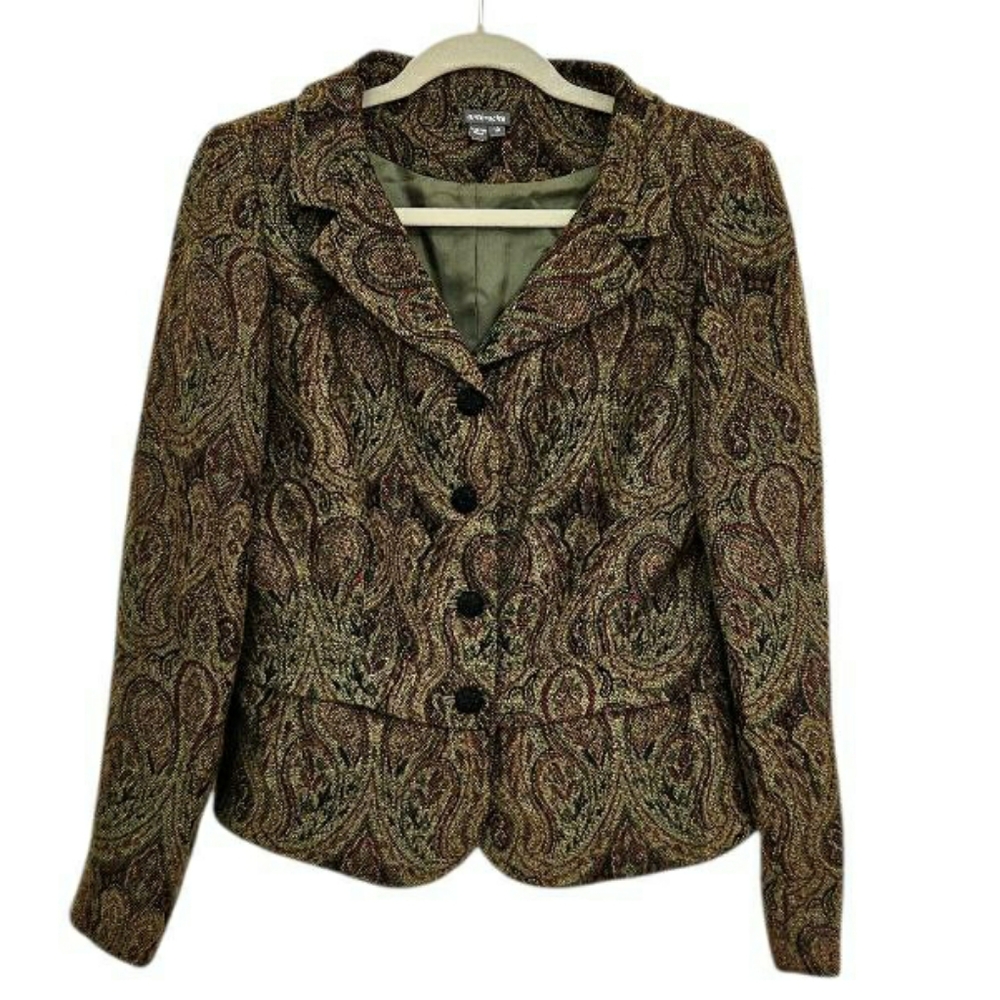 Anthracite Tapestry Blazer Olive Green Size 10